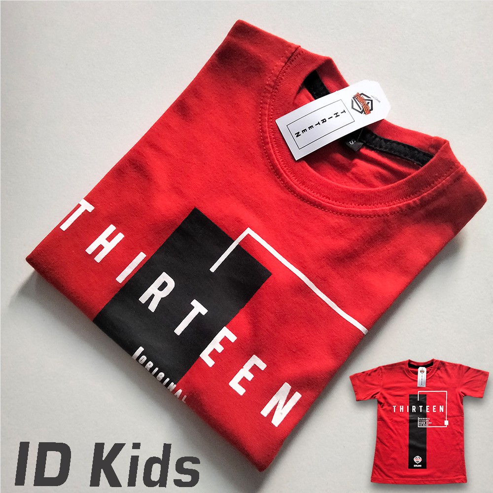 Kaos Anak Distro Thirteen Merah 145