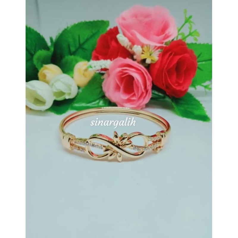 perhiasan xuping mewah gelang cantik lapis mas 24 karat