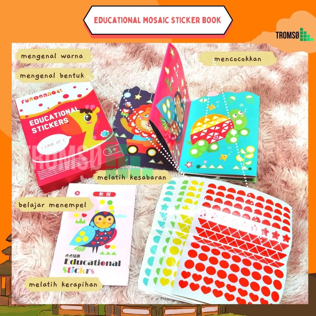 Jual Tromso Educational Mosaic Sticker Bookbuku Stiker Mozaik Belajar Menempel Mengenal 7103