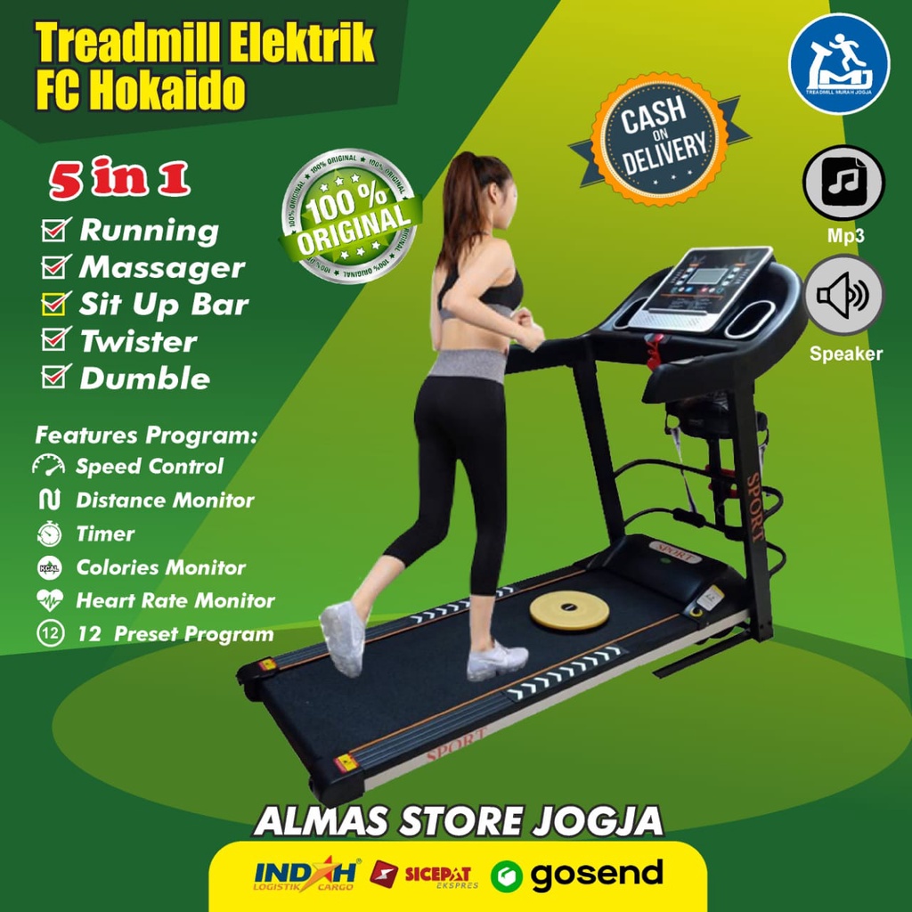 Alat Olahraga Lari Fitness Treadmill Elektrik FC HOKAIDO 4 FUNGSI