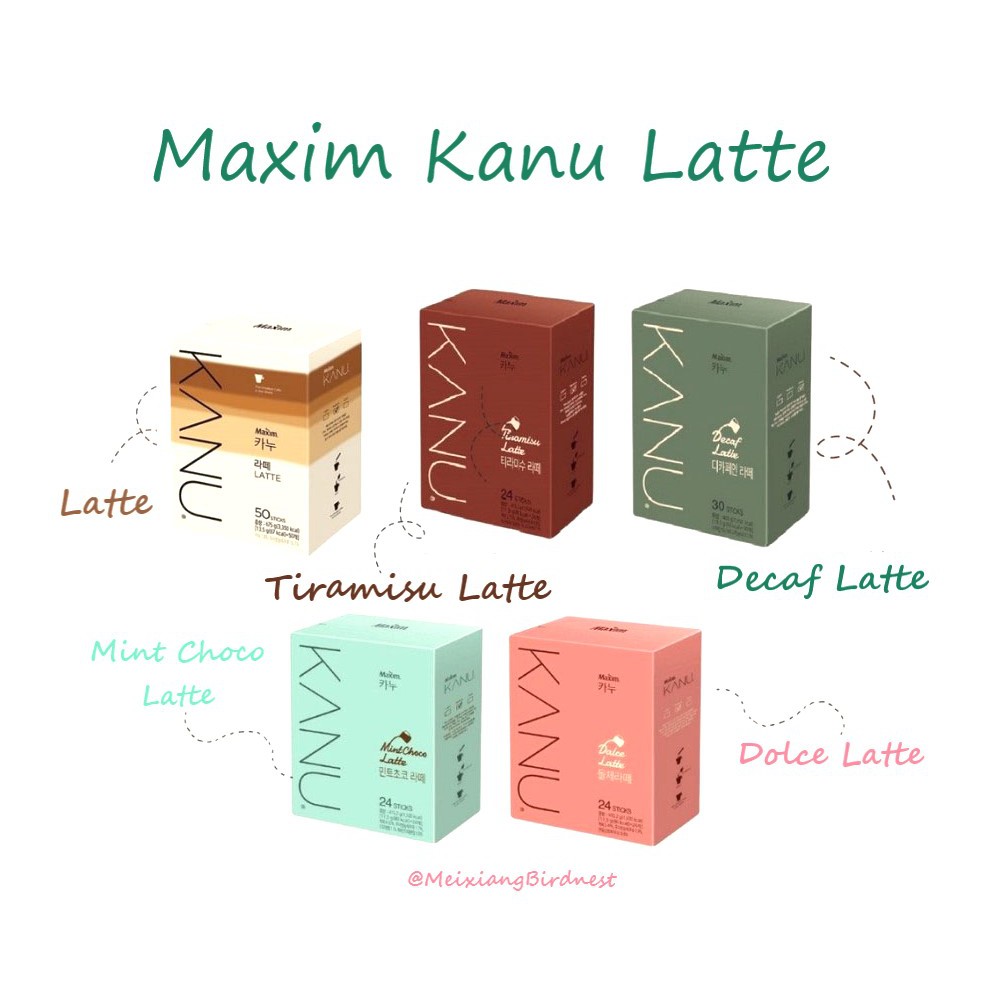 Maxim Kanu Latte Mix All Variant/ Kopi Latte Korea Maxim Kanu Coffee/ Kopi Oppa Korea Maxim Kanu Latte