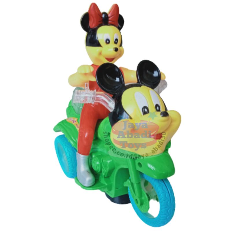 MAINAN MOTOR HARLEY MICKEY MOUSE LUCU UNIK / HAPPY ANIMALS LAMPU SUARA LAGU