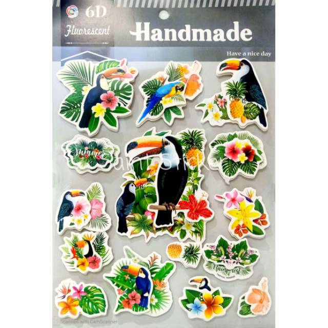 

Gambar Tempel Sticker Stiker Anak Timbul 3D Besar Karakter Burung Toucan