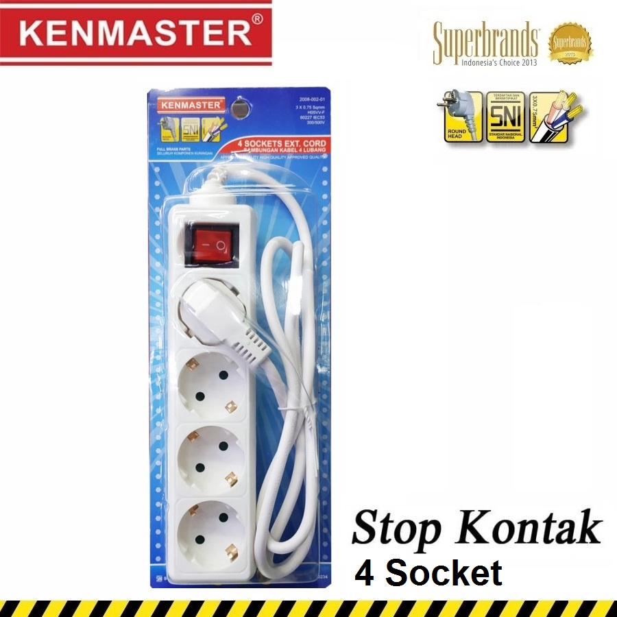 Stop Kontak kenmaster Colokan Listrik 4 lubang