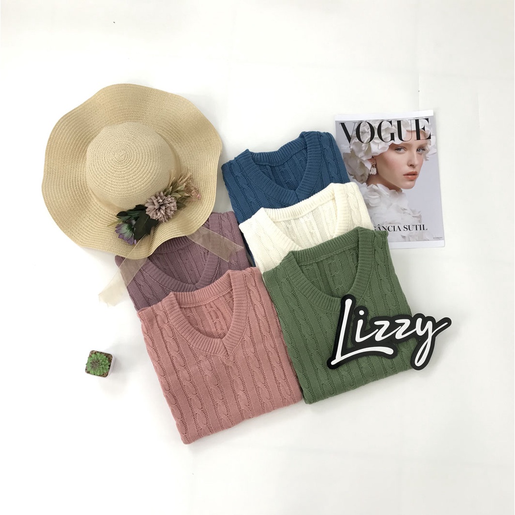 Lizzy - VEST KNIT CABLE SWEATER PREMIUM