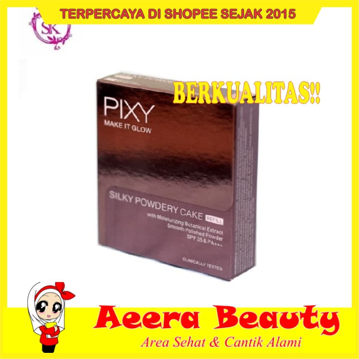 GRATIS ONGKIR REFILL - PIXY MAKE IT GLOW SILKY POWDER CAKE - BEDAK PADAT - Natural Beige SK0220