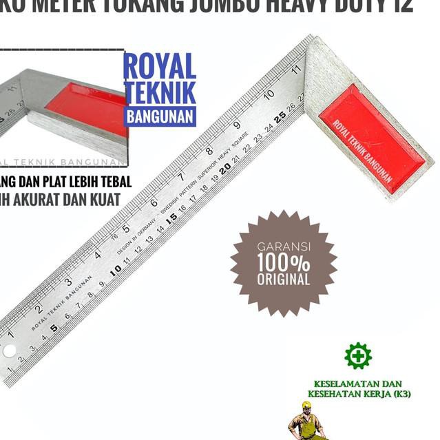 

Modern!>-018 Siku Meter Tukang 12" inch Heavy Duty / Alat Penggaris Ukur Tebal