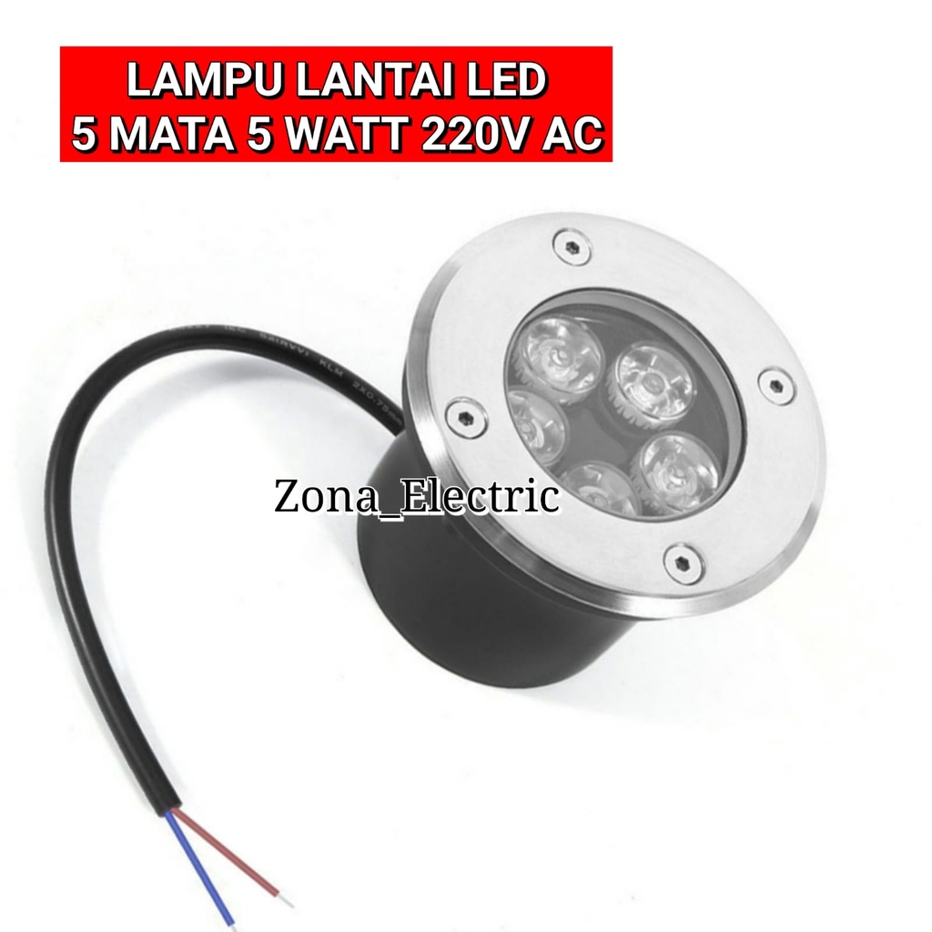 LAMPU LANTAI LED 5 MATA 5 WATT 220V AC STEP LIGHT OUTDOOR UPLIGHT LED