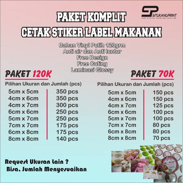 

Paket kumplit stiker label makanan
