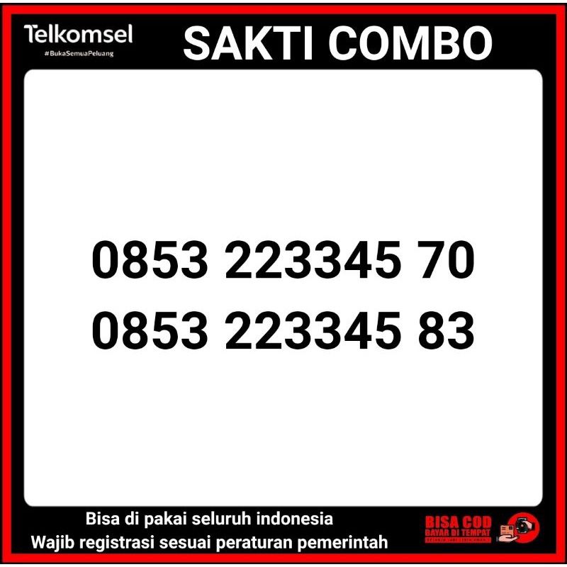 NOMOR CANTIK AS SAKTI COMBO INTERNTERNET 25GB UNLIMITED 100RB