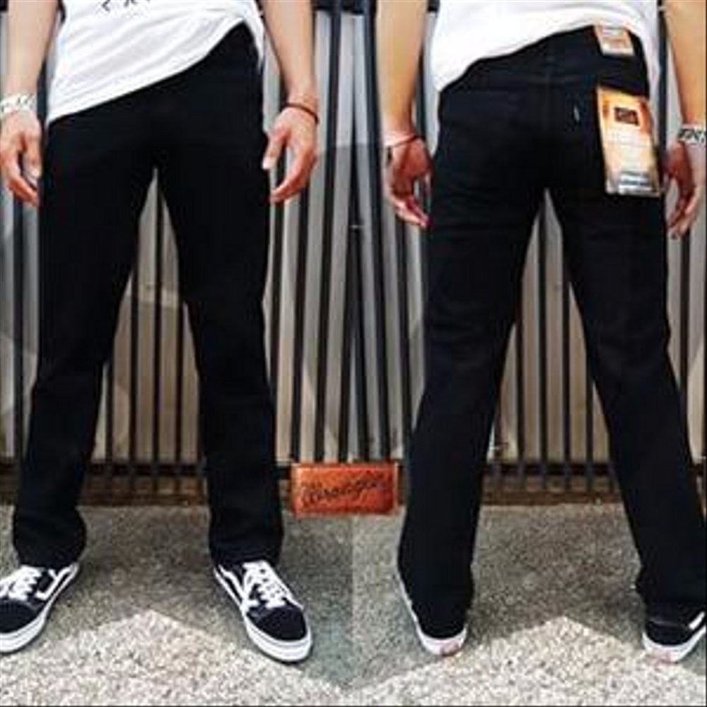 Celana jeans pria standar hitam/jeans skiny black pria