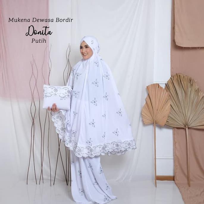 MUKENA DEWASA BORDIR DONITA PUTIH