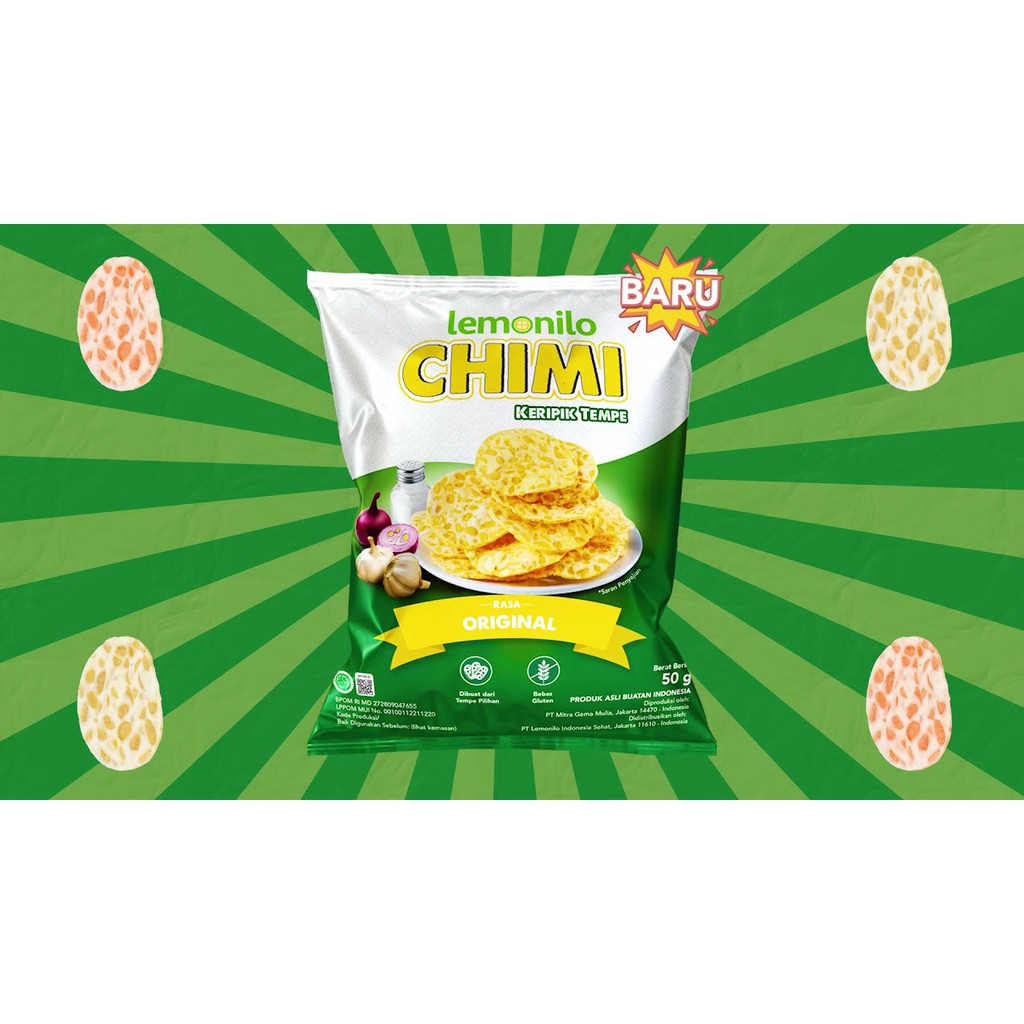 Lemonilo Chimi Keripik Ubi 40 gram / Keripik Chimi Tempe / Ube Chips Rasa Jagung Bakar &amp; Balado / Snack Cemilan Sehat