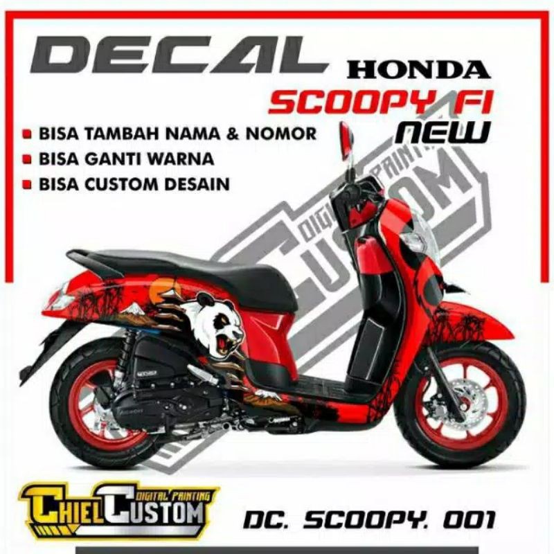 Decal Honda New Scoopy Fi Panda