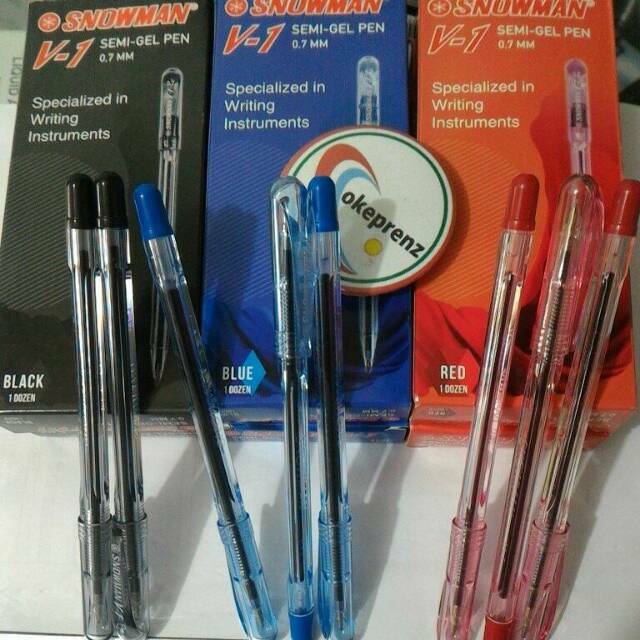 

pulpen snowman v-1 semi gel murah