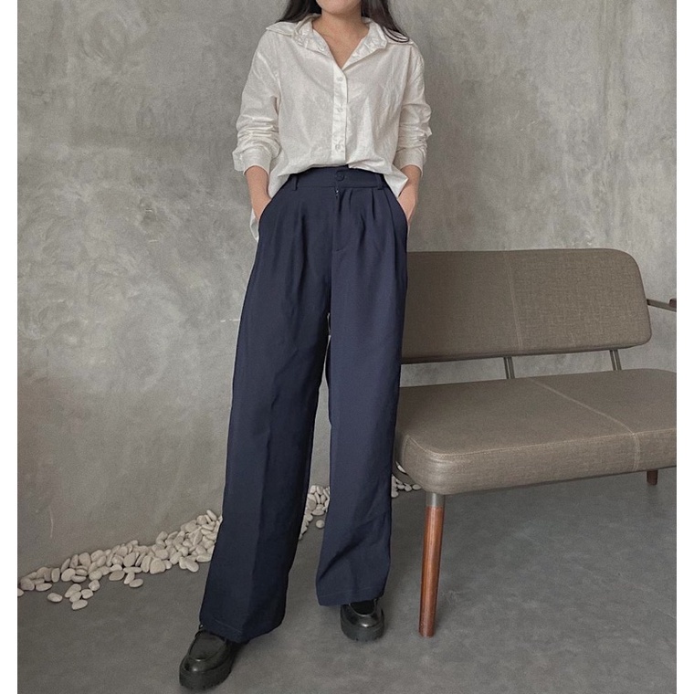 SIVALI Loose Pants Trousers Wanita - Celana Anti Kusut - Celana Kulot Wanita 3250