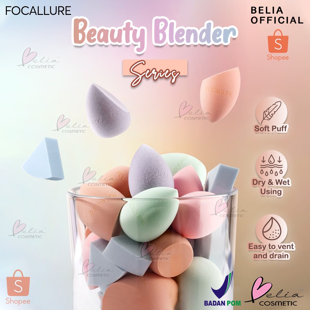 ❤ BELIA ❤ FOCALLURE Beauty Blender Series FA136 | Make Up Sponge | Alat Make Up | OFT Makeup Bebas Latex Foundation blender