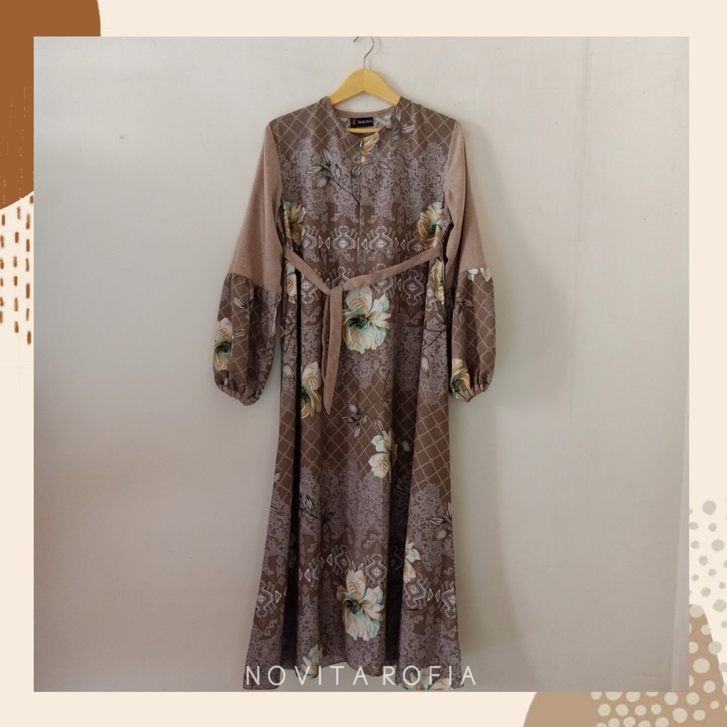 Madinah Flower dress. Set baju menyusui couple dengan keluarga