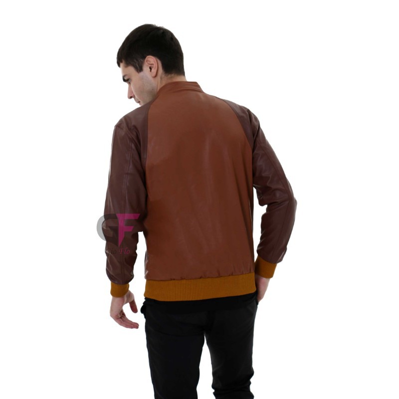 GIOFLO Jaket Semi Kulit Pria Casual Distro Coklat / JAK 2282