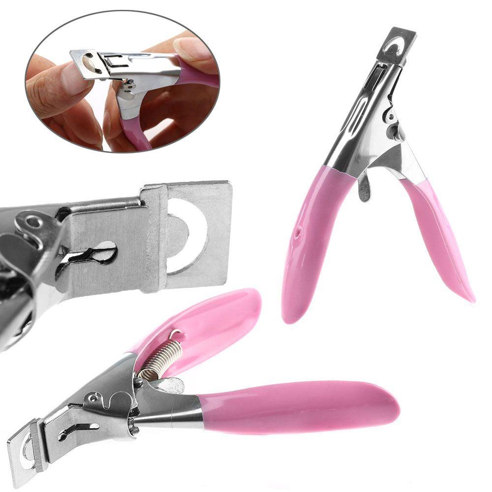 AUGUSTINA Gunting Kuku Palsu Agustina Pink Profesional Manicure Nail Art Alat Pemotong Tepi