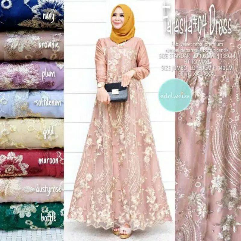 Gamis Brokat Syari Pesta Terbaru Farasya Dress