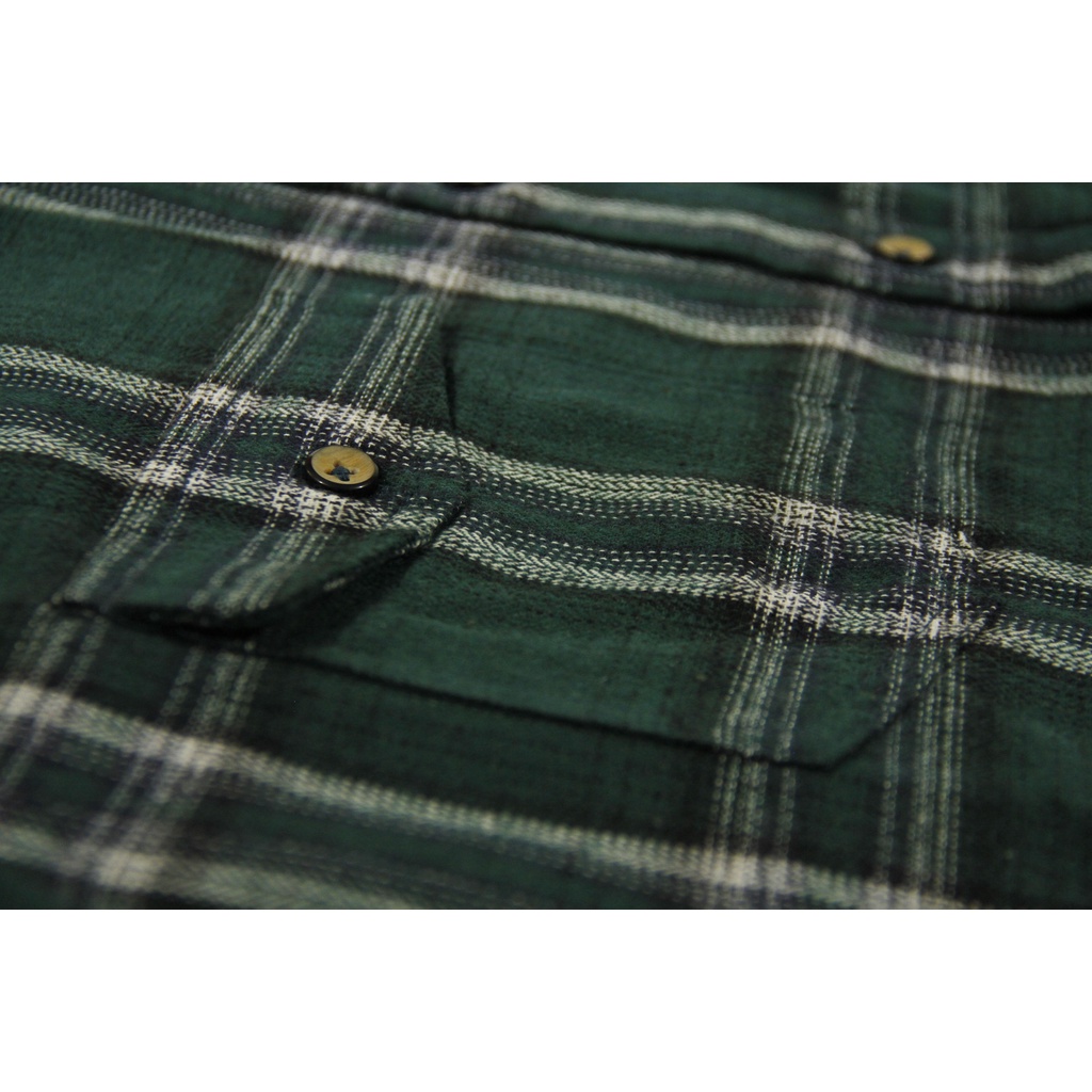 COD Kemeja Flanel Unisex Lengan Panjang Slimfit | Ilefen Tuelef Olive Green 100% Original Brand