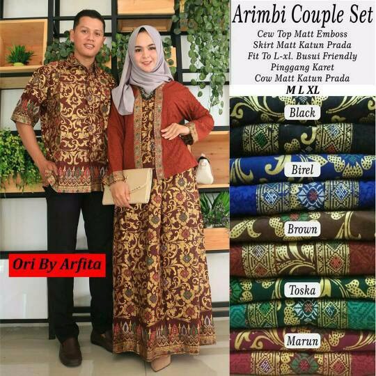 Best Seller TERMURAH Arimbi Batik Couple Set Klok On mod Coklat MURAH MERIAH