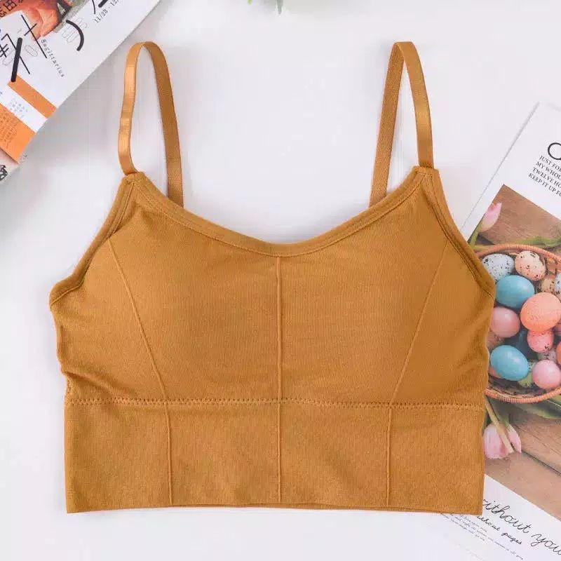 Sporty Korean Crop Tank Top Bra Sport BN56-KUNING BN56