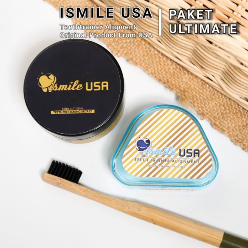 Ismile USA / Paket ULTIMATE / teethtrainer aligment / teeth whitening actived / perapih gigi origina