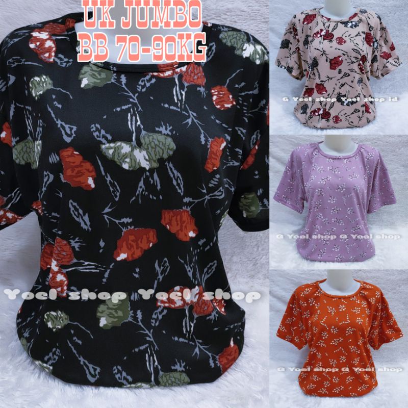 Atasan wanita murah size Jumbo XXL / Kaos atasan wanita big size lengan pendek