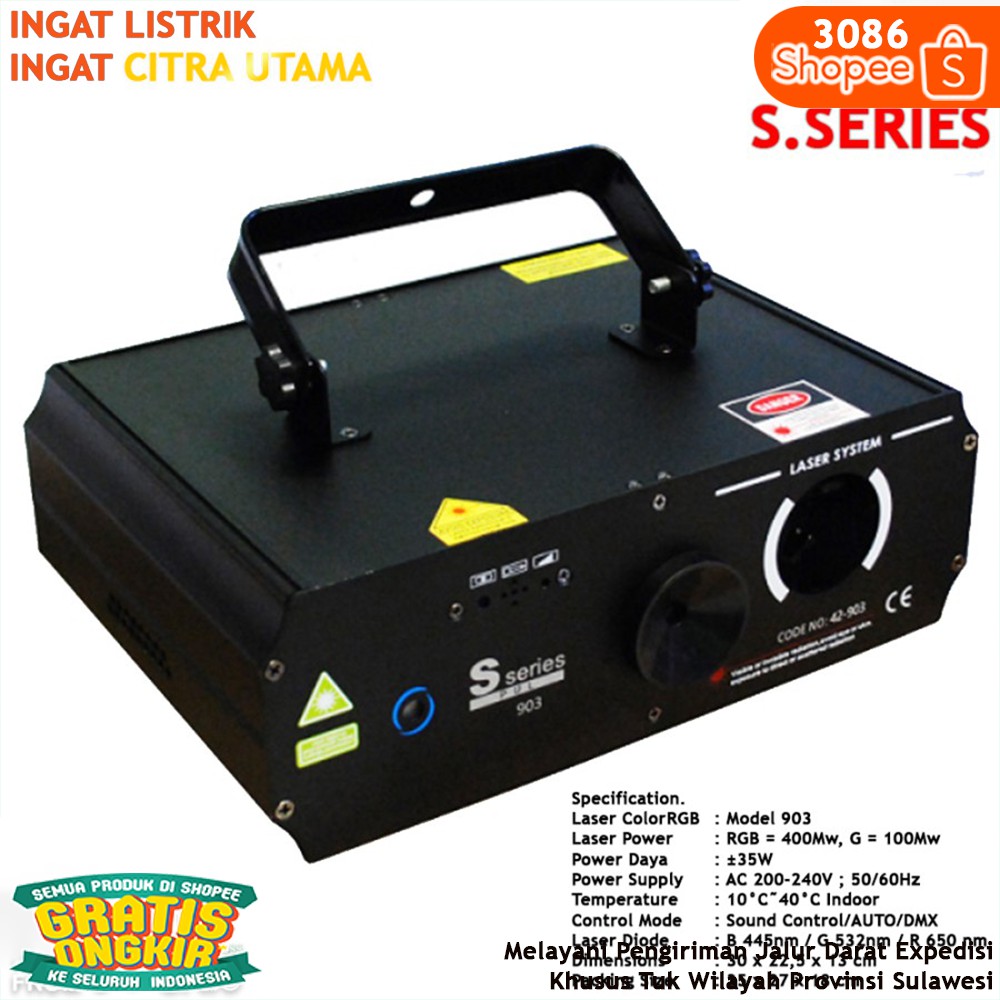 LAMPU BAR LASER COLOR RGB MODEL 903 K3086