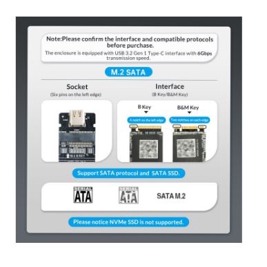 Ssd m2 enclosure orico Ngff sata usb3.1 type-c 6Gbps up 4tb 2280 mm2c3 - casing m.2 b-key external mm2-c3