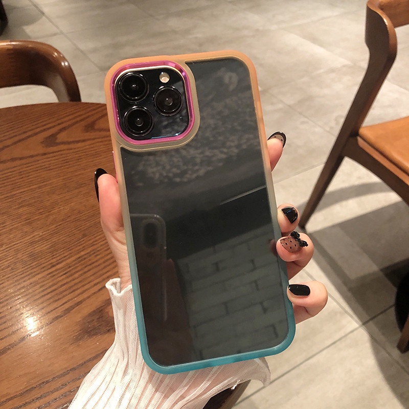 Case Silikon Transparan Dengan frame Metal Untuk iPhone 13 Pro Max 12 Pro Max