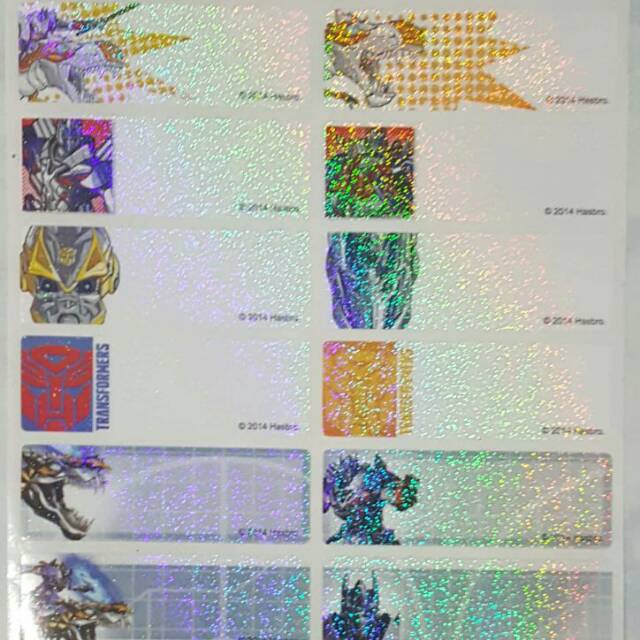 

Label nama anti air sticker waterproof Premium Transformer Glitter Ori