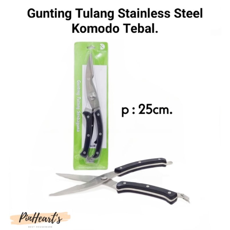 

GUNTING SERBAGUNA TULANG STAINLESS STEEL KOMODO GAGANG HITAM | GUNTING SERBAGUNA