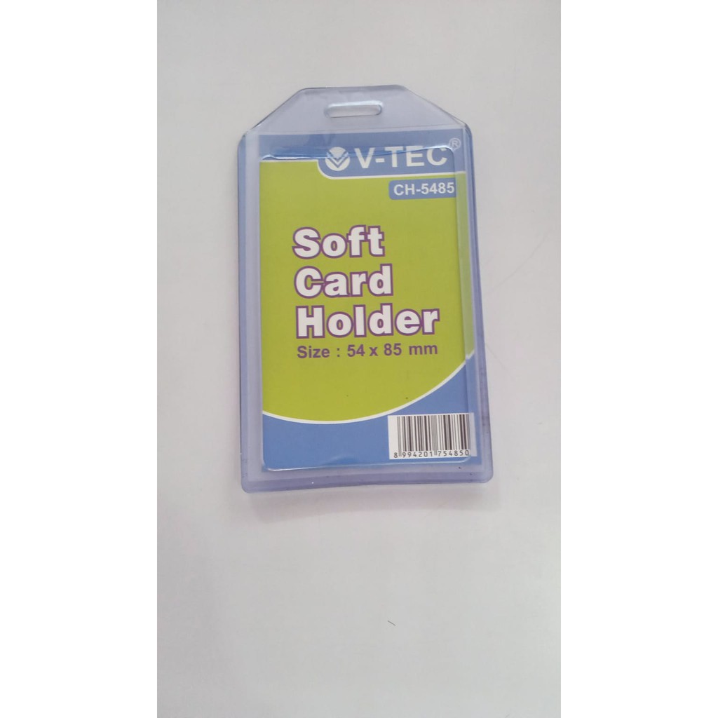

ID Card CH-5485 per 5 pcs / Soft Crad Holder / Warna putih bening v-tec / ID Card soft card holder