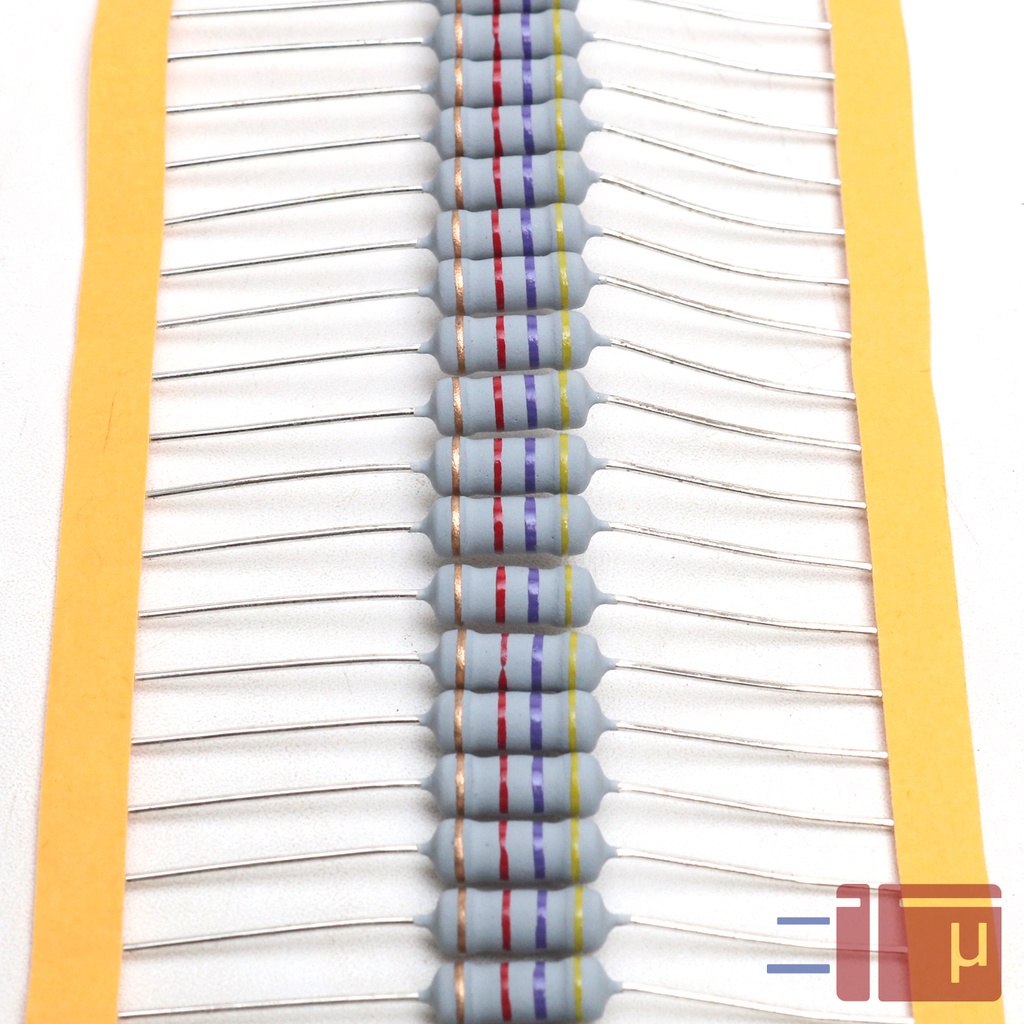 x10 Resistor 4K7 4.7K 1W Metal Oxide 5% Taiwan Kaki Tembaga