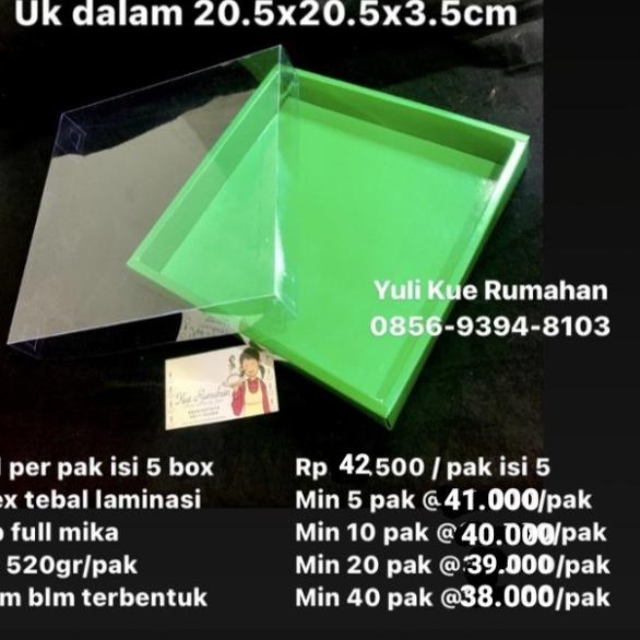 

Box Nastar HIJAU TANPA SEKAT Uk luar 21.5x21.5x3.5cm