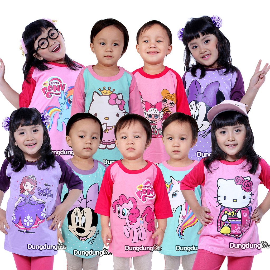 Dungdungkids Baju Kaos Raglan Karakter Pakaian Atasan Anak ...