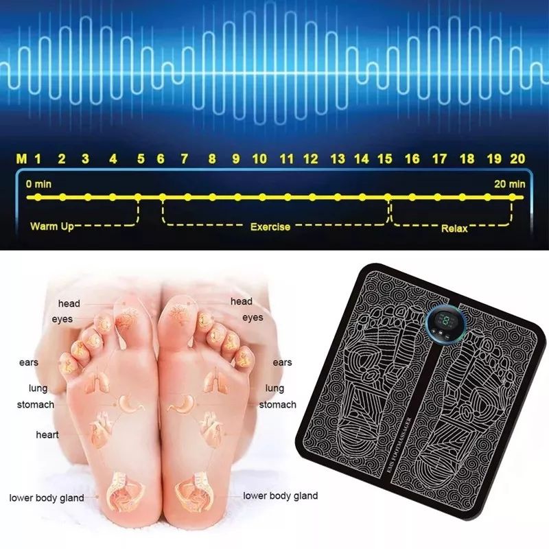 EMS Foot Massager Pad Alat Pijat Kaki  Akupuntur Kaki Elektrik Rechargeable
