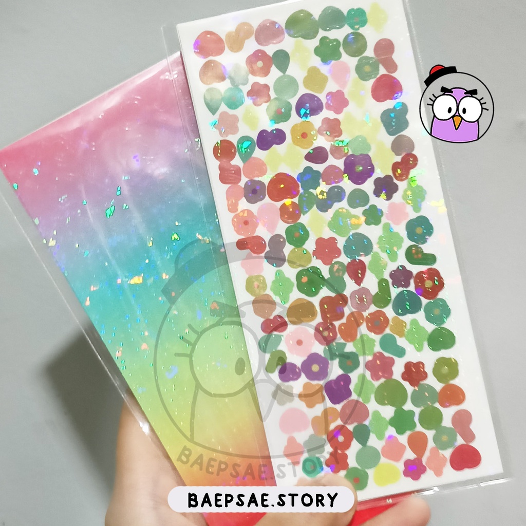 

Sticker Floral Deco Glitter (1pack : 2lembar)