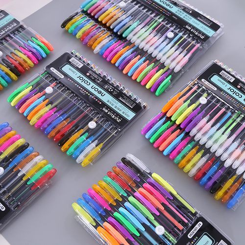 

Set bolpen pen pulpen warna color tinta gel metalic glitter neon alat tulis