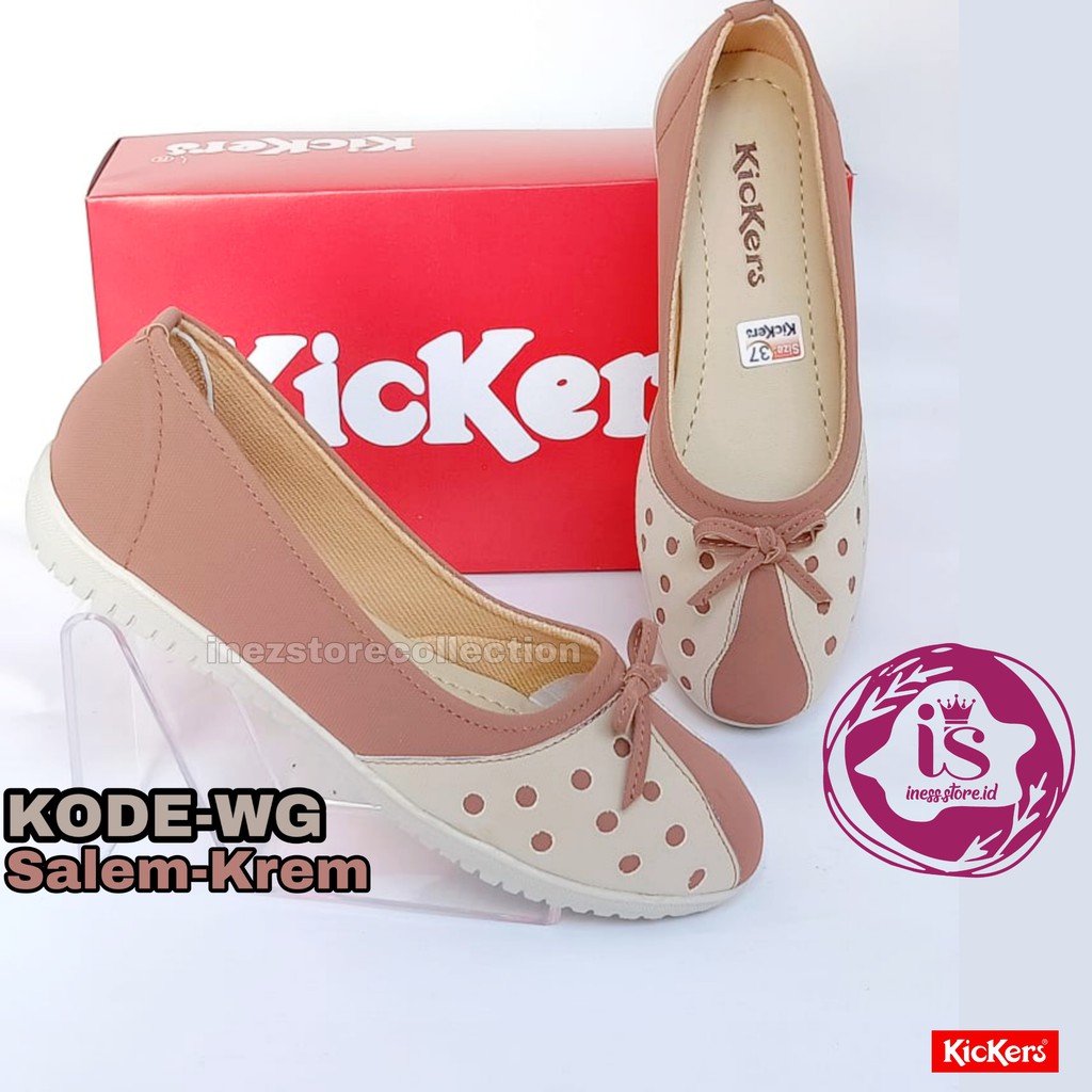 SEPATU FLAT WANITA KICKERS SLIP ON TERBARU KODE BALET WG MURAH HARGA GROSIR