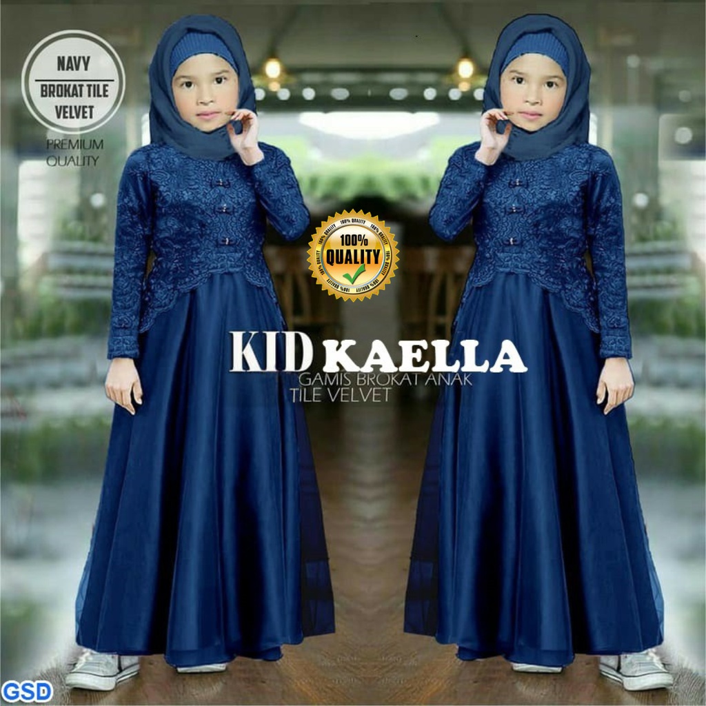 GAMIS KAELLA & KID KAELLA MAXY DRESS BROKAT  CUPLE IBU & ANAK / BAJU KONDANGAN / GAUN PESTA MUSLIMAH