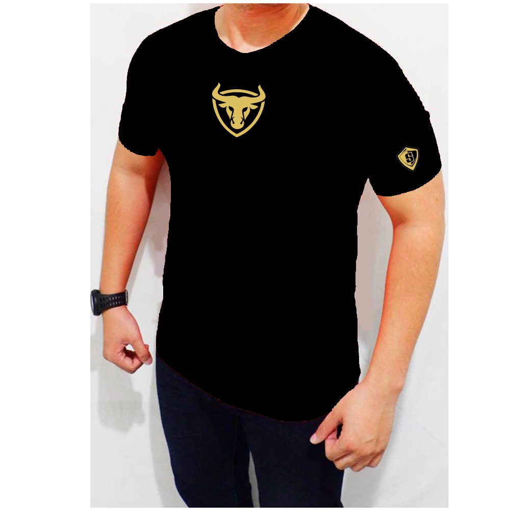 Baju Kaos Fitnes Gym Banteng Bull Musclefit Pria