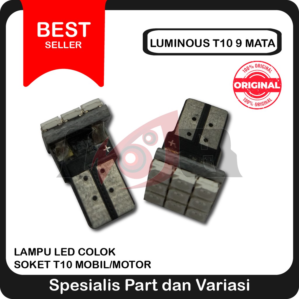 T10 9 Mata Lampu Led Colok Sen Riting Senja Kota Motor Mobil Nine Luminos