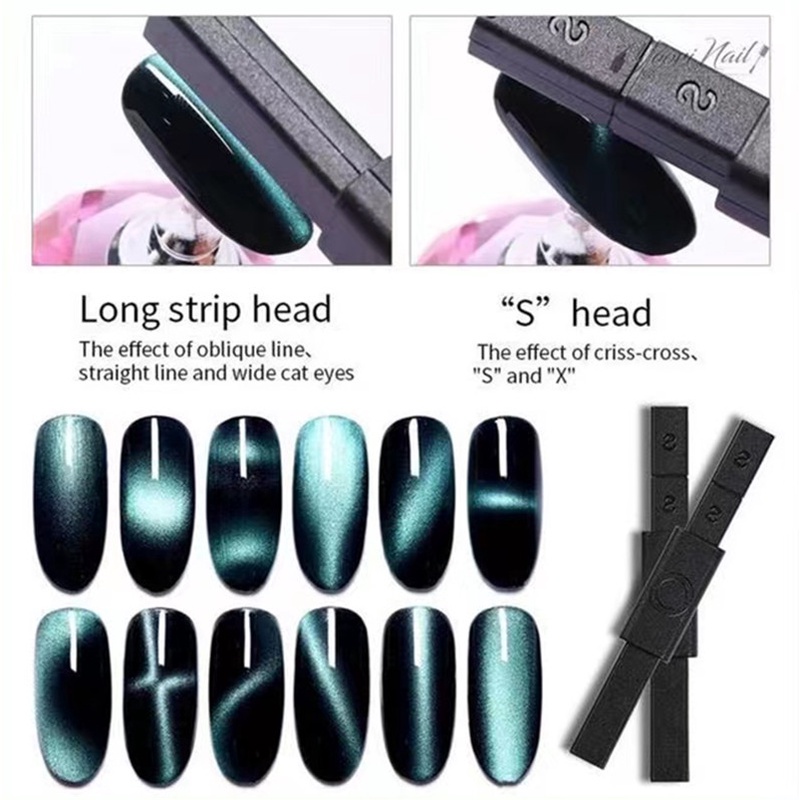 【 COD 】 Stick magnet Nail Art Efek Cat Eyes/Magnet Bulat/Stick Magnet Hitam/Magnet Silver Cat Eye Nail Art Tools