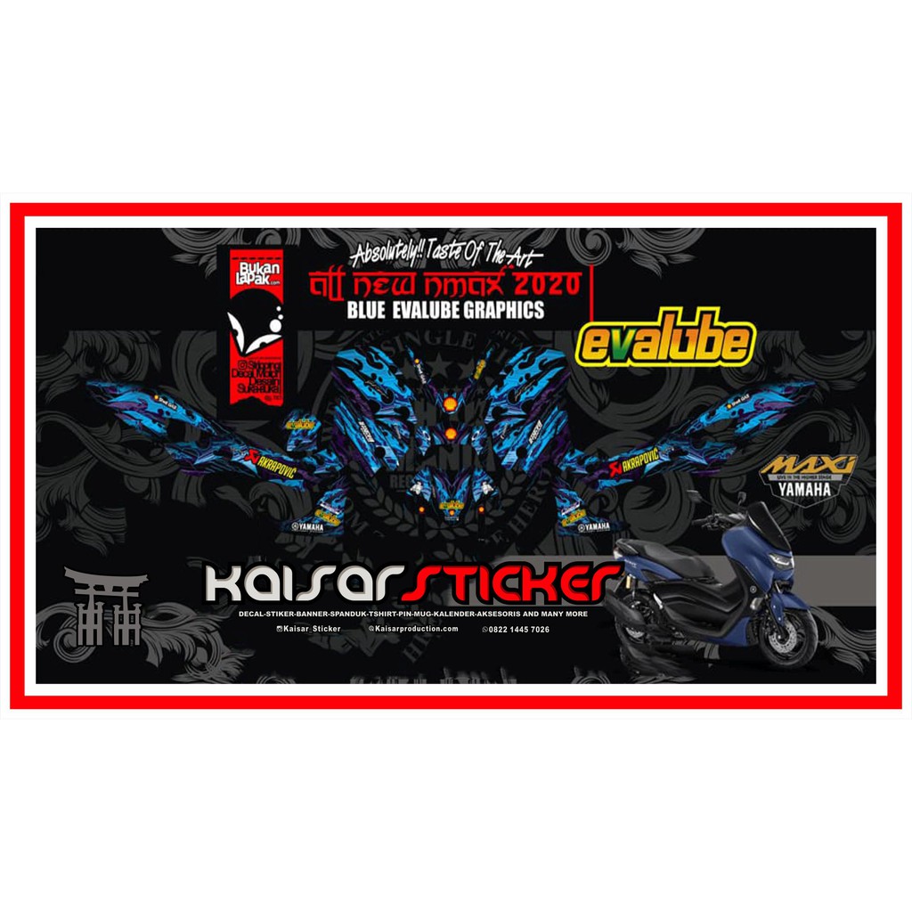 STICKER MOTOR DECAL MOTOR STRIPING MOTOR YAMAHA N-MAX 155 NEW 2020 EVALUBE BLUE