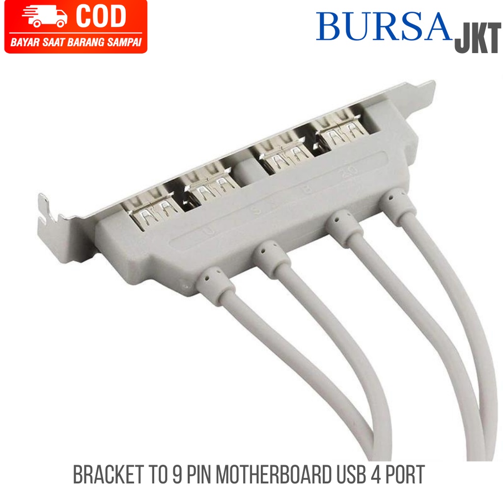 USB 2.0 TAMBAHAN 4 PORT UNTUK CASING BELAKANG PC MOUNT PANEL HEADER 9 PIN