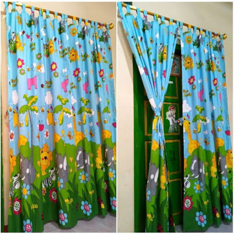 Gordeng pintu motif junggle gorden jendela korden pintu jendela karakter tirai pintu tirai jendela m